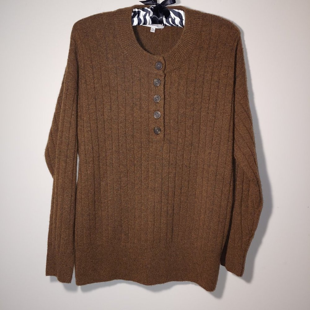 Madewell Bowden Henley 5 buttons Pullover Sweater Size XXS Brown